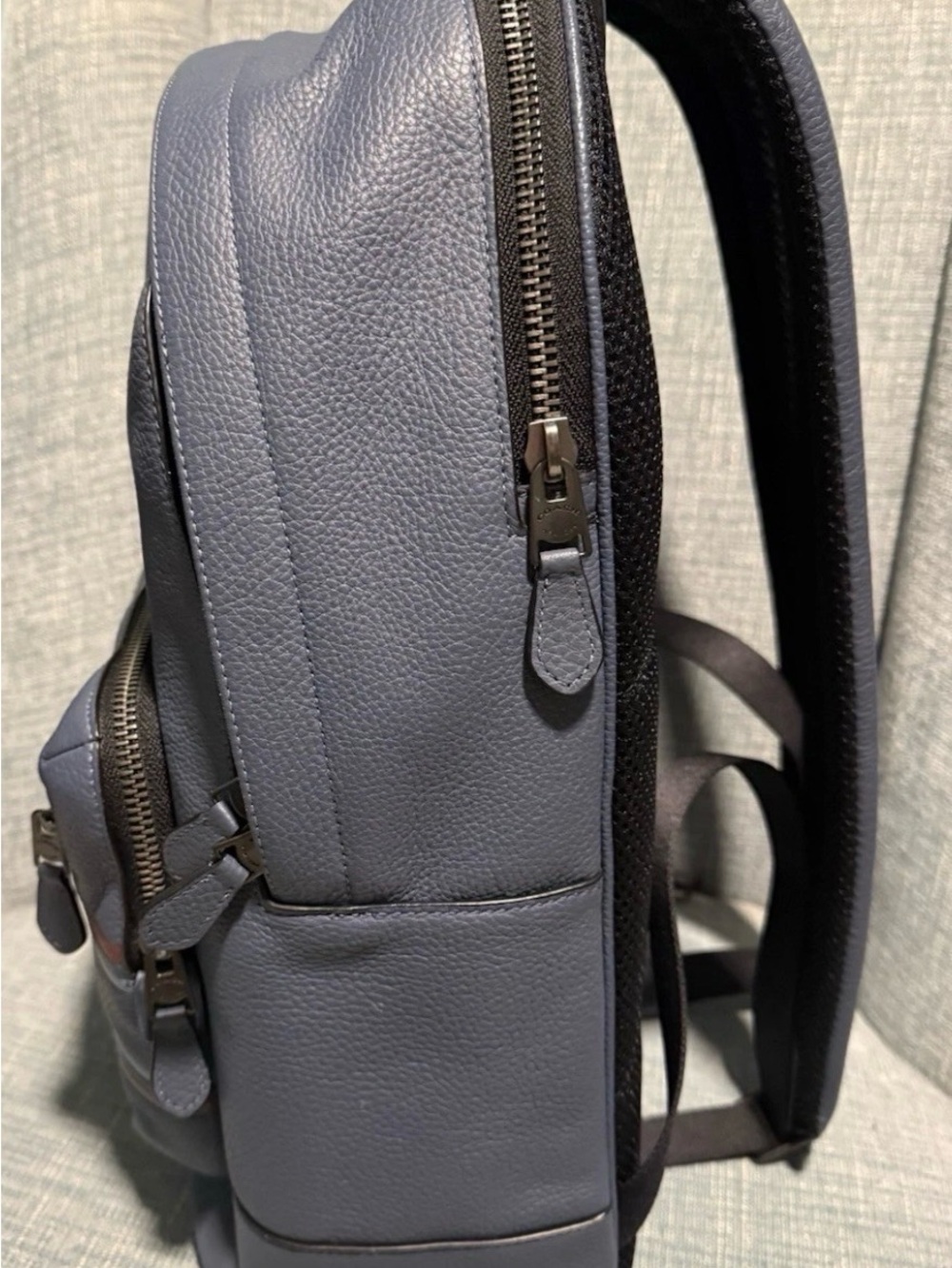 Coach west backpack refined pebble leather blue comfort carry - Picture 4 of 9